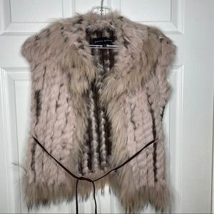 Dana Stein Brown/Tan Fur Vest Size Small